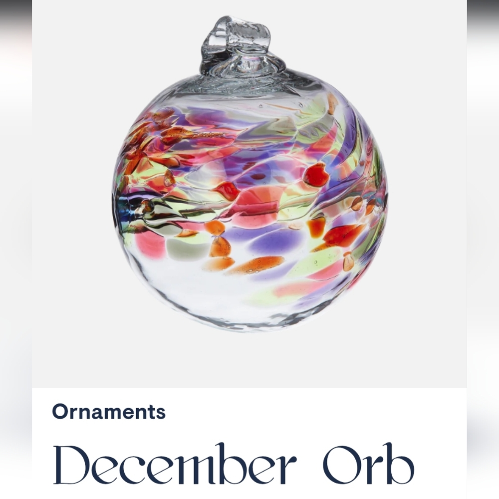 Kitras Art Glass December Orb Birthday Ornament